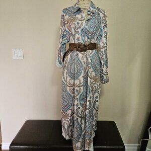 Paisley Long Sleeve Maxi Dress